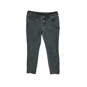 prAna Black Skinny Jeans Womens Size 8 Mid Rise Zip Front Pockets Light Wash